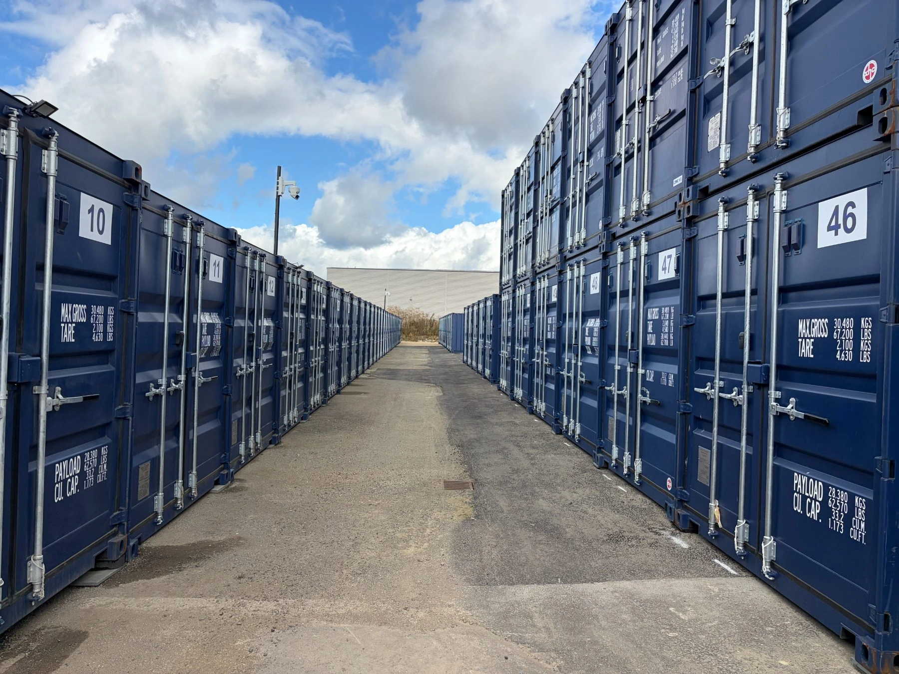 Right-hand wall of navy storage containers